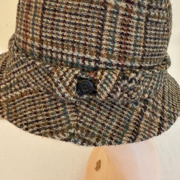 Vintage Harris Tweed Wool Plaid Hat Size M to Large Country Gentleman Travler - Picture 12 of 14